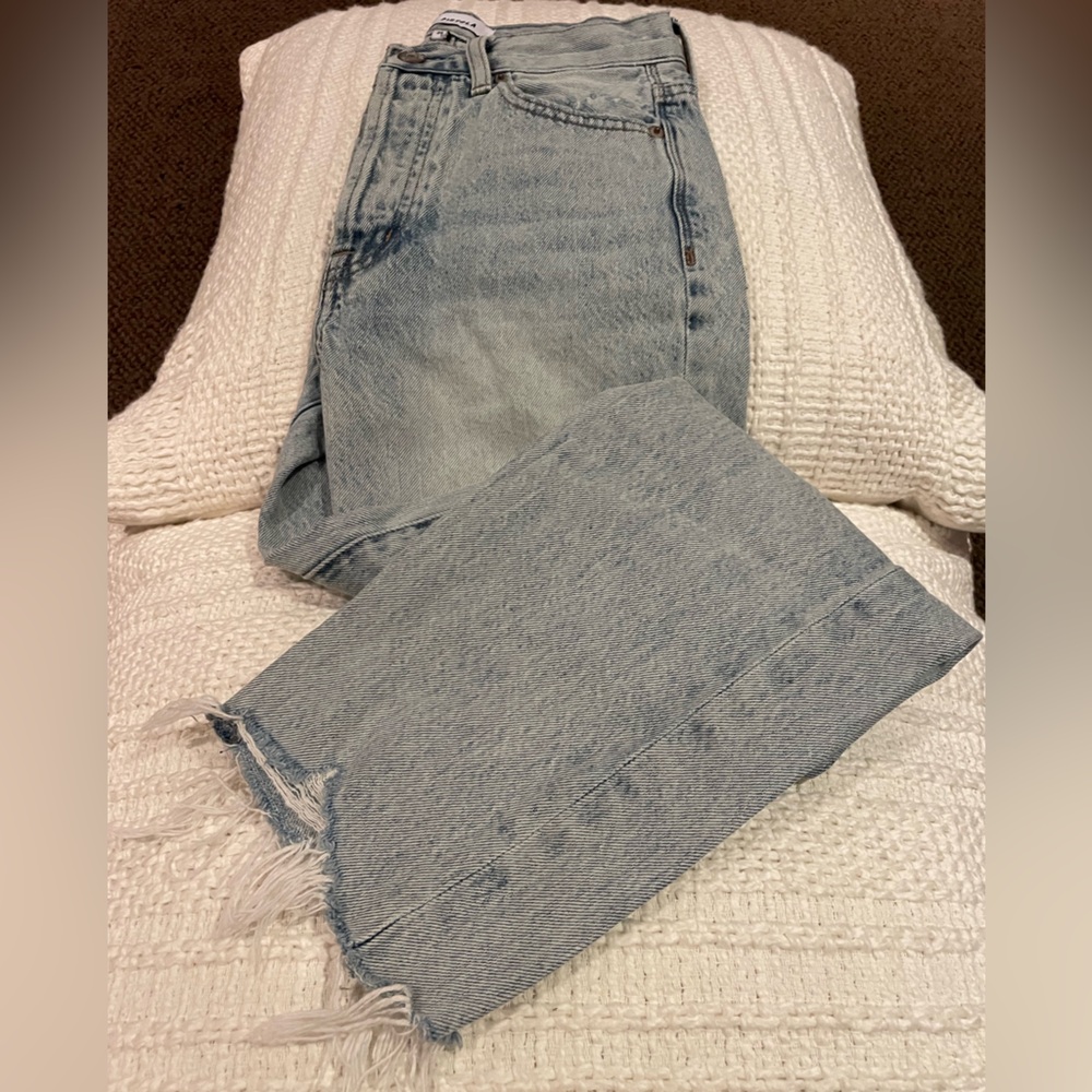 Pistola Jeans Light Wash  Torn Straight  Leg Jeans 24